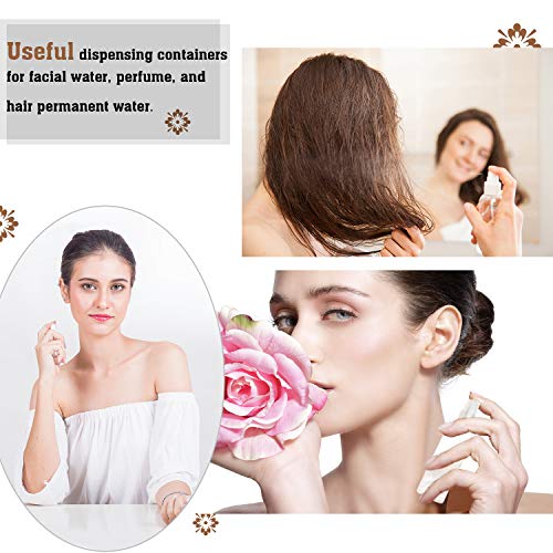 60 Piezas Botella de Spray Transparente de 3,4 oz/ 100 ml Mini Pulverizador Plástico de Niebla Fina de Viaje Contenedor Líquido Recargable Portátil para Limpiar Manos Regar Plantas y Cuidar Piel