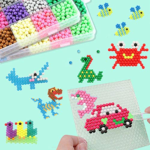 6000pcs Abalorios Cuentas de Agua Juego de Cuentas de Agua en 24 Colores Diferentes Manualidades Regalo para Niños Principiantes (6000pcs Cuentas de agua)