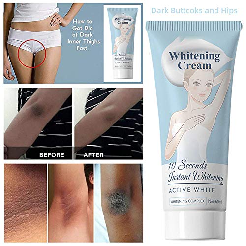 60ML Women Face Whiting Cream, 10 Seconds Instant Whitening Cream Underarm Armpit Whitening Cream Legs for Armpit, Knees, Elbows, Sensitive and Private Areas, Brightens, Nourishes