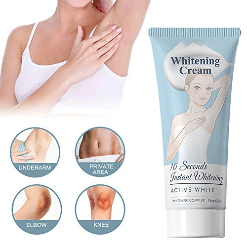 60ML Women Face Whiting Cream, 10 Seconds Instant Whitening Cream Underarm Armpit Whitening Cream Legs for Armpit, Knees, Elbows, Sensitive and Private Areas, Brightens, Nourishes