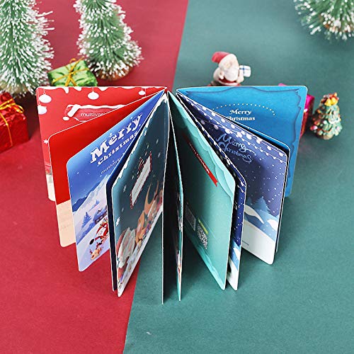 6PCS Christmas AR 3D Card Creative Xmas Greeting Card AR Virtual Dynamic Video Christmas Greeting Cards Tarjetas de regalo con sobres para decoración navideña Artículos de fiesta