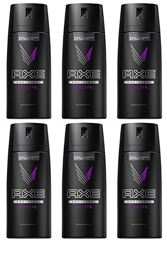 6x Axe Excite Desodorante Aerosol / cada 150ml / para los hombres / Body Spray