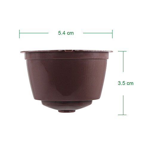 7 stars Filtros Cápsulas de Café puede rellenar reutilizar para Dolce Gusto Cafetera fuerte al menos 160 veces de usos para reemplazo,3 pcs con 1 cucharón de plástico y 1 cepillo de limpieza