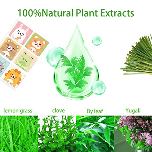 72 PCS Antimosquito Pegatinas Antimosquitos - Pegatinas Repelentes de Mosquitos,Material de Citronela Natural,Pegatinas Naturales Antimosquitos Repelente de Calcomanías Portátiles Antimosquitos JAANY