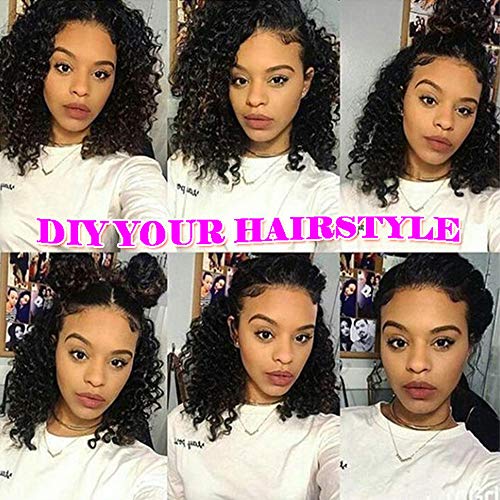75cm - Kinky Curly Cabello Humano Negro Clip in Extension 120g Remy Hair Extensiones de Pelo Natural Afro 8 Piezas 18 Clips