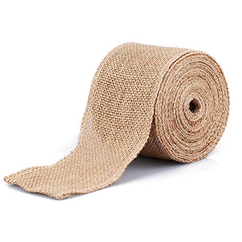 8 cm x 10 M Cinta de yute Natural, Rollo de Cinta de Arpillera para bricolaje hecho a mano, decoración artesanal de boda, embalaje de regalo
