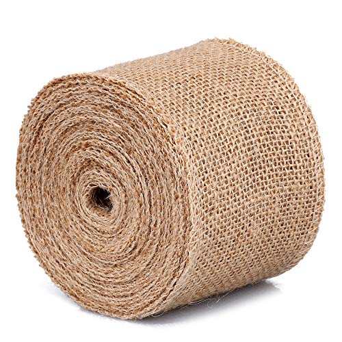 8 cm x 10 M Cinta de yute Natural, Rollo de Cinta de Arpillera para bricolaje hecho a mano, decoración artesanal de boda, embalaje de regalo