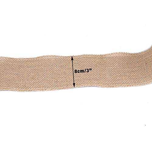 8 cm x 10 M Cinta de yute Natural, Rollo de Cinta de Arpillera para bricolaje hecho a mano, decoración artesanal de boda, embalaje de regalo