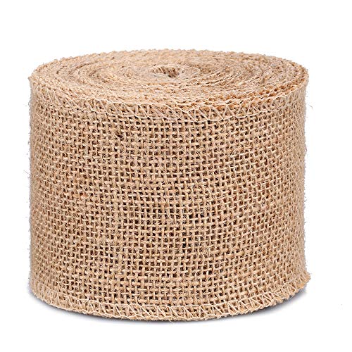 8 cm x 10 M Cinta de yute Natural, Rollo de Cinta de Arpillera para bricolaje hecho a mano, decoración artesanal de boda, embalaje de regalo