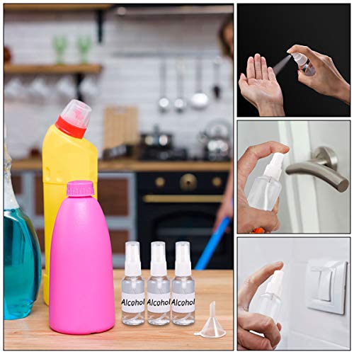 8 Piezas 30ml Bote Spray Botellas Vacía de Plástico Atomizadores Transparentes Contenedor de Pulverizador, Blanco