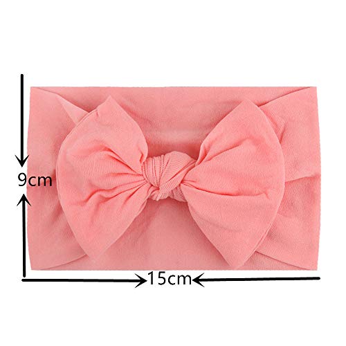 8 unids Baby Girls Nylon Diadema Super Elastic Bows Banda de Pelo Suave Accesorios para el Cabello para Niños Recién Nacidos Bebés (1)