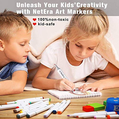 80 lápiz marcador de color, doble sugerencia texto marcador graffiti Pen, 80 colores para estudiante Comic artista diseño escuela dibujo marcador pluma arte suministros y bolsas de almacenamiento