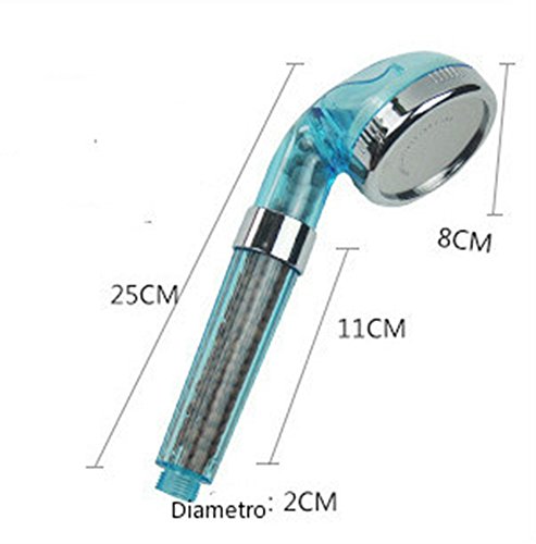 8CM Alcachofa de la ducha,AZXES,Cabeza de Filtro Transparente,SPA Ducha Filtro Iónico Ahorro de Agua