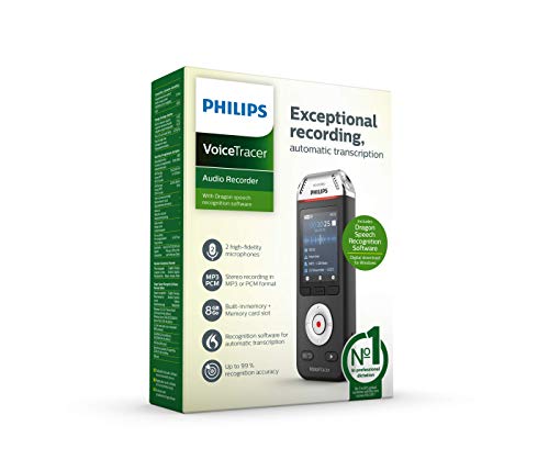 8GB Grabadora de voz digital profesional Philips DVT2810, Voice recorder grabadora de audio portátil