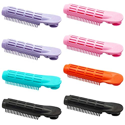 8Pcs Clip Mullido de Raíz de Pelo Pinza de Rizador de Pelo para Dar Volumen Raíz del Pelo del Clip de Plástico de Auto Agarre Herramienta de Clip Esponjoso de Raíz de Pelo para el Hogar Salón (A)