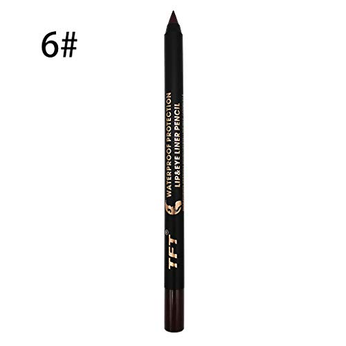 99AMZ 3 in1Delineador de ojos Sombra de ojos Pen Delineadores labiales Mate Impermeable Durable Brillo Altamente pigmentados Sombra de ojos en crema Eyeliner Bálsamos labiales Azul Roja Verde (F-06)