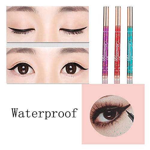 99AMZ Delineadores de Ojos Líquido Lápices de Ojos Permanentes Delineador de Ojos para Maquillaje Profesional Impermeable Súper forro Durable Delineador liquido Punta muy fina Eyeliner (Morado)