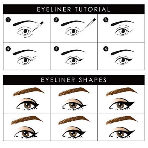 99AMZ magnético delineador de ojos impermeable delineador de ojos en gel delineador de ojos Negro Punta de la pluma muy fina Eyeliner líquido anti-sudor Automático Sello Magnético Traje (Black)