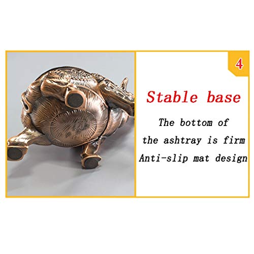 A Prueba de Viento Cenicero con el Ornamento Decorativo de Regalo Tapas de Metal portátil cigarro Cenicero Cenicero Mesa de la Vendimia (Color : A)