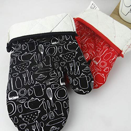 a ray of sunshine Guantes de Horno Resistentes al Calor con Forro,Manoplas Horno Profesional,Guantes Cocina Horno Silicona,Manoplas de Cocina de Silicona,Guantes de Horno Silicona(Negro)