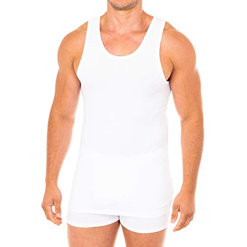 Abanderado Camiseta Sport de Tirantes Suavidad Real algodón Peinado, Blanco (Blanco 001), XX-Large (Tamaño del Fabricante:XXL/60) para Hombre