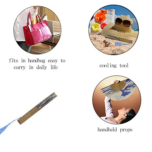 abanico de KAKOO de patrón del oleaje del Mar del estilo mordeno para bailar o Lave tres ceremonias, la boda, la decoración de la pared de la casa