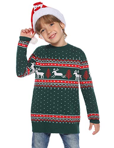 Abollria Suéteres Navideños Jersey de Navidad Pullover de Punto para Mujer Hombre Nina Niño