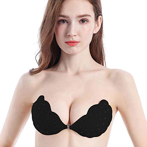 Abollria Sujetador Adhesivo Invisible Mujer,Sujetador Sin Tirantes Transpirable Empuje hacia Arriba Sujetadores Sin Espalda para Mujeres