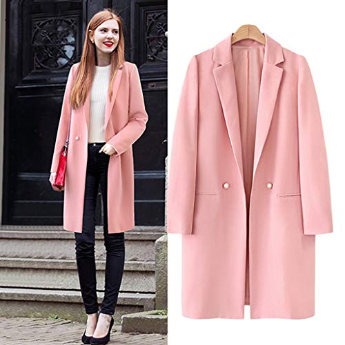 Abrigo de Lana de Solapa de Invierno para Mujer Trench Jacket Abrigo de Manga Larga Outwear Mujer Invierno Rebajas Mujeres Suelto algodón Caliente Impreso Bolsillos más Grueso