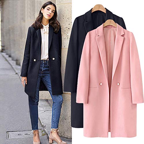 Abrigo de Lana de Solapa de Invierno para Mujer Trench Jacket Abrigo de Manga Larga Outwear Mujer Invierno Rebajas Mujeres Suelto algodón Caliente Impreso Bolsillos más Grueso