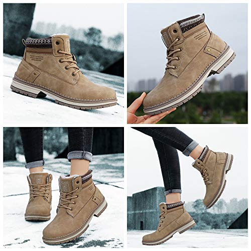 ABTOP Botas Mujer Botines Zapatos Invierno Botas de Nieve Cálido Fur Forro Aire Libre Boots Urbano Fiesta Oficina Caminando Senderismo 36-41