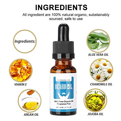 Aceite de afeitado de calidad, Nutrición facial para hombres Potenciador de bigotes, Suero para el cuidado de la barba - Suaviza, hidrata, regula la barba, promueve el crecimiento de la barba