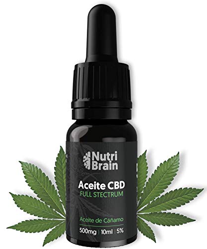 Aceite de cáñamo 5% (500mg) Full Spectrum. Fórmula natural para mejorar el sueño, reducir la ansiedad y el dolor, aumentar la energía, concentración y bienestar. Espectro Completo