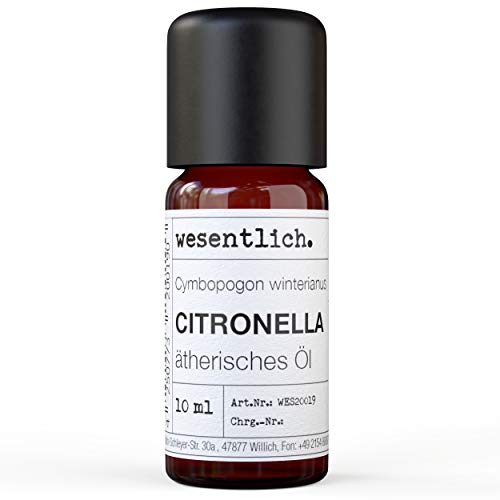Aceite de citronela: aceite esencial puro. - 100% natural de la botella de cristal (10 ml).