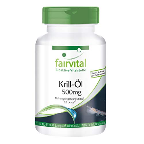 Aceite de Krill 500mg - Dosis elevada - Krill Superba - Rico en Omega 3 EPA y DHA - 90 Cápsulas - Calidad Alemana
