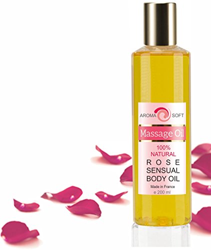 Aceite de Masaje Rosa y Champán 100% Natural - Relajación y Después del baño 200 ml - made in France