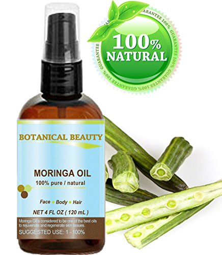 Aceite de Moringa. Aceite Esencial Prensado En Frío 100% Puro / Natural / Sin Diluir. 120ml. Para Cuidado de la Piel, Cabello, Labios y Uñas. "El aceite de moringa es rico en nutrientes, alto en ácidos palmitoleicos, oleicos y linoleicos, ácidos grad