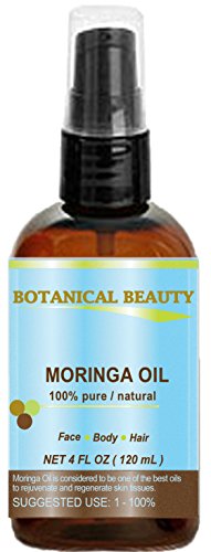 Aceite de Moringa. Aceite Esencial Prensado En Frío 100% Puro / Natural / Sin Diluir. 120ml. Para Cuidado de la Piel, Cabello, Labios y Uñas. "El aceite de moringa es rico en nutrientes, alto en ácidos palmitoleicos, oleicos y linoleicos, ácidos grad
