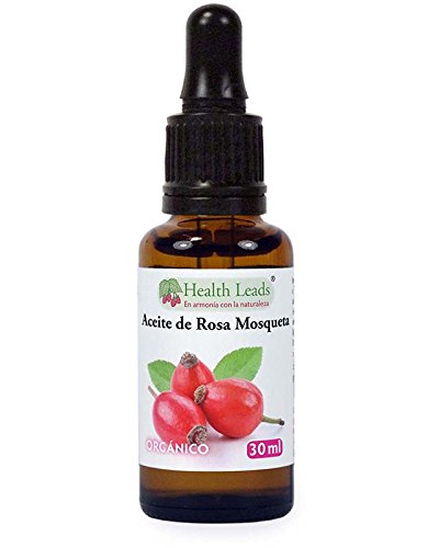 Aceite de Rosa Mosqueta Orgánico Prensado en Frío 30ml, No Refinado, Puro, Natural, Sin Hexano ni Solventes, Sin OGM,Ideal para tipo de piel, la cara, piel seca/grasa, cicatrices y estrías, Vegano