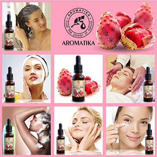 Aceite de Semilla de Cactus Puro y Natural 30ml - Aceite de Opuntia Ficus Indica - Marruecos - Prensado en frío para Cara - Piel - Pelo - Cuidado Corporal - Aceite de Semilla de Pera Espinosa