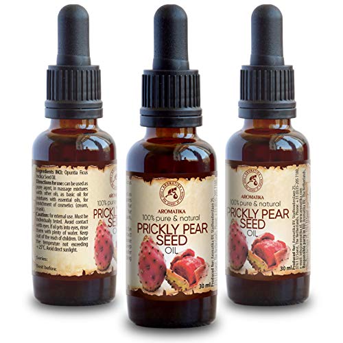 Aceite de Semilla de Cactus Puro y Natural 30ml - Aceite de Opuntia Ficus Indica - Marruecos - Prensado en frío para Cara - Piel - Pelo - Cuidado Corporal - Aceite de Semilla de Pera Espinosa