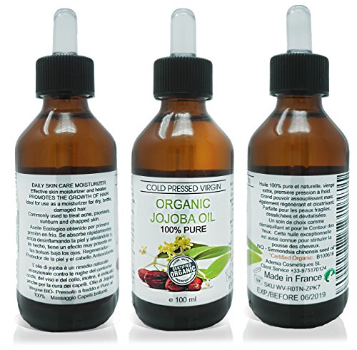 Aceite Ecológico Virgen de Jojoba 100 ml Prensado en Frío 100% Puro