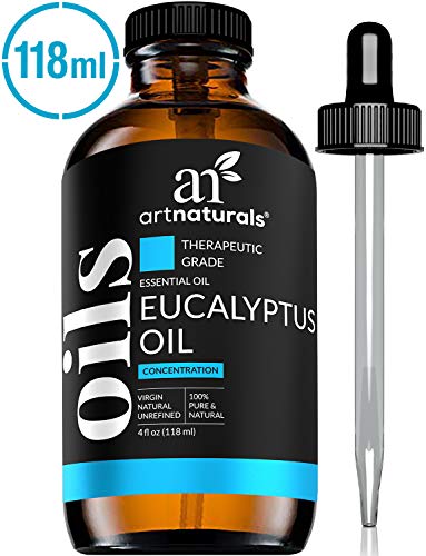 Aceite esencial de eucalipto ArtNaturals, aceite natural puro – Aromaterapia – 120 ml – con juego de regalo