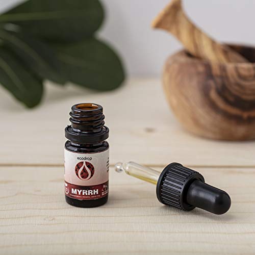 Aceite esencial de mirra (Commiphora myrrha) 100 % natural para aromaterapia, masajes, difusores y para diluir en el baño, con libro electrónico de regalo, 5 ml
