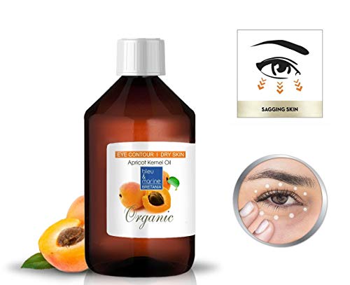 Aceite Orgánico de Nuez de Albaricoque 500 ml Prensado en Frío 100% Puro Vegetal Virgen Extra - Aceite Ecológico Seco Cabello y Corporal y Facial