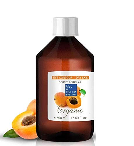 Aceite Orgánico de Nuez de Albaricoque 500 ml Prensado en Frío 100% Puro Vegetal Virgen Extra - Aceite Ecológico Seco Cabello y Corporal y Facial