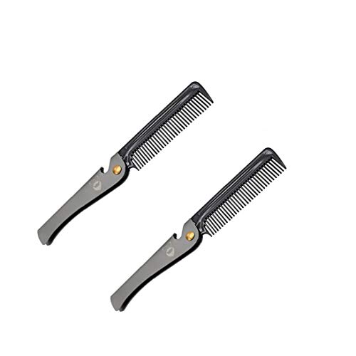 Aceite Retro Del Peine De La Cabeza De Acero Inoxidable Plegable Peine Hombres De Beard Peine Grande Amarillento Cutis Peine Portátil De Viaje Al Aire Libre Del Vino Dispensador Bg004-1 Tipo 1pc