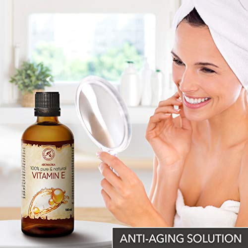 Aceite Vitamina E 2x100ml - Naturales - Tocoferol - Vitamin E Oil 200ml - Aceite Antienvejecimiento Contra Todo Tipo de Arrugas - Cuidado Facial & Corporal - Cabello