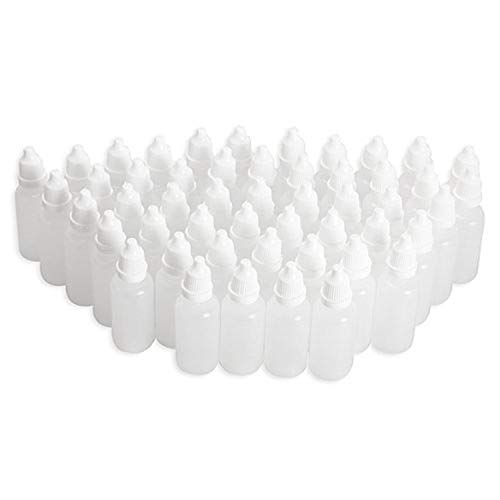 Acenix - Pack de 50 botellas de plástico vacías de alta calidad, 5 ml, 50 unidades, con tapas