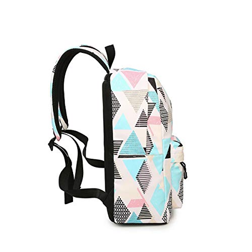 Acmebon Mochila Escolar Impermeable para Niñas y Niños con Estilo - Mochila para Portátil con Estampado Moderno Informal Rombo